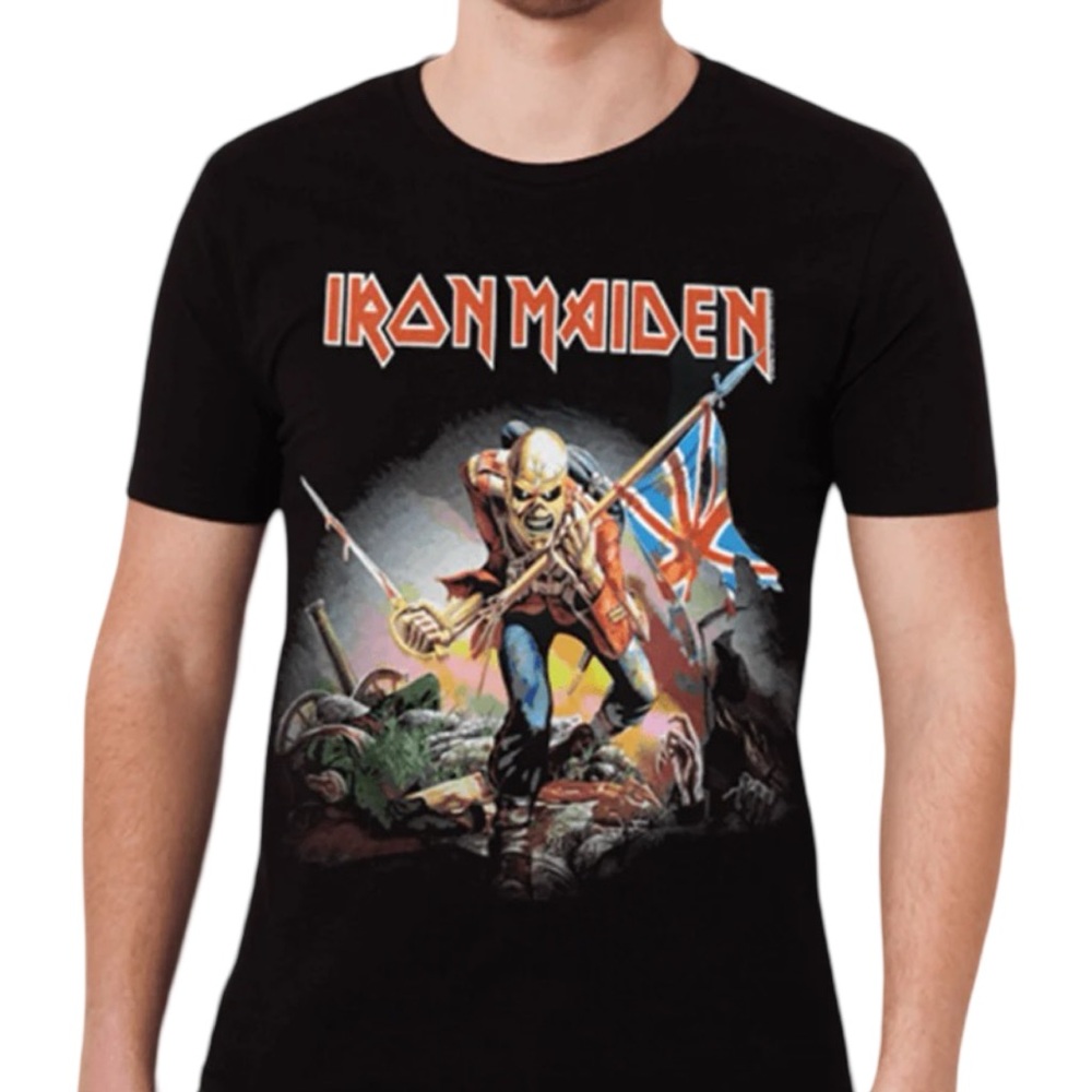 NEW Iron Maiden THE TROOPER Black Graphic Band Tee - Men's